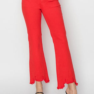 RISEN Full Size Mid Rise Step Hem Cropped Pants