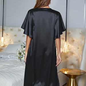 V-Neck Flutter Sleeve Night Dress