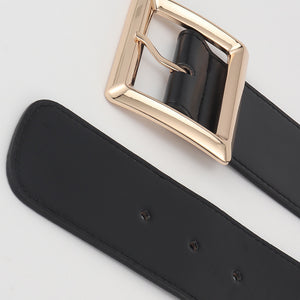 Rectangle Buckle Elastic Wide Belt