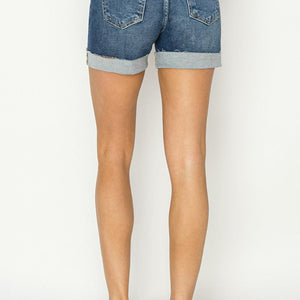 RISEN High Rise Cuffed Denim Shorts