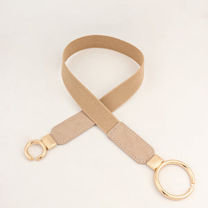 Double Ring Buckle Elastic PU Belt