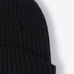 Distressed Rib-Knit Beanie