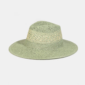 Fame Contrast Wide Brim Straw Hat