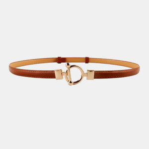 Toggle Buckle Skinny PU Belt