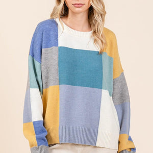 Mittoshop Color Block Round Neck Sweater