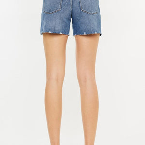 Kancan Distressed High Waist Denim Shorts