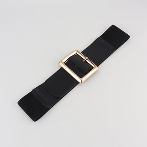 Rectangle Buckle Elastic Wide Belt