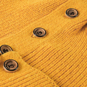 Button Detail Rib-Knit Cuff Beanie