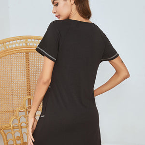 Round Neck Short Sleeve Lounge Dress