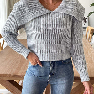 Cable-Knit Long Sleeve Sweater