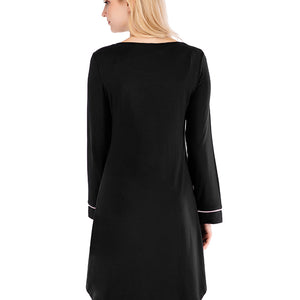 Round Neck Night Dress with Pocket