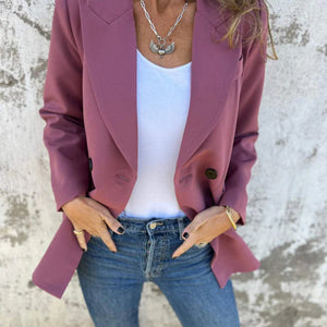 Full Size Collared Neck Long Sleeve Blazer