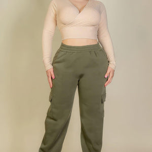 Plus Size Side Pocket Drawstring Waist Sweatpants