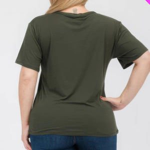 Plus Size Basic Short Sleeve T-shirt