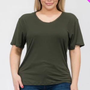 Plus Size Basic Short Sleeve T-shirt