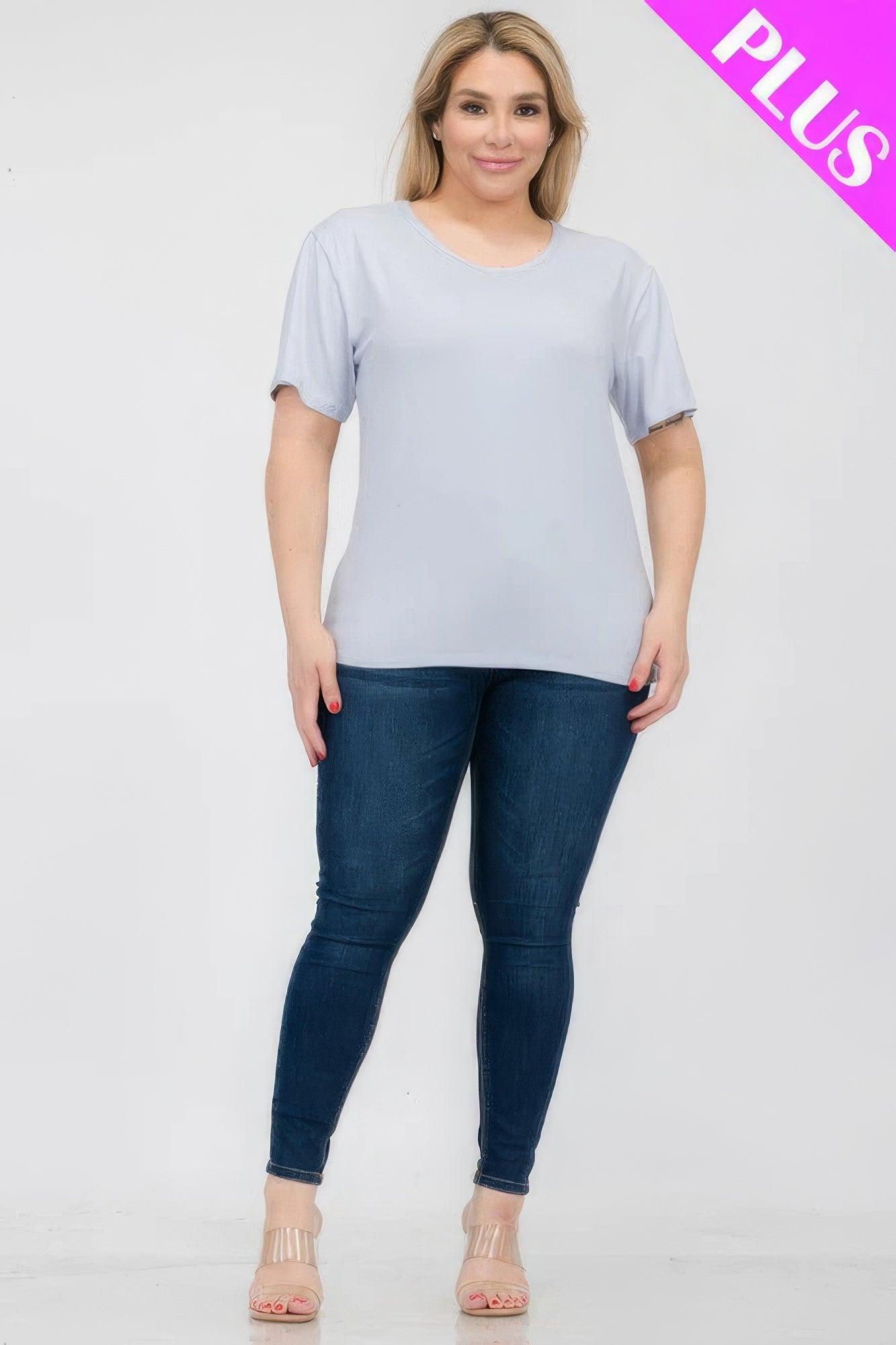 Plus Size Basic Short Sleeve T-shirt