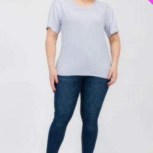 Plus Size Basic Short Sleeve T-shirt