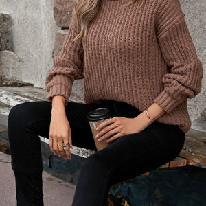 Turtleneck Rib-Knit Sweater