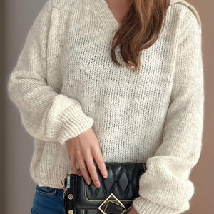 Collared Neck Long Sleeve Sweater