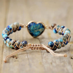 Handmade Heart Shape Natural Stone Bracelet