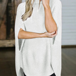 Turtleneck Slit Sweater