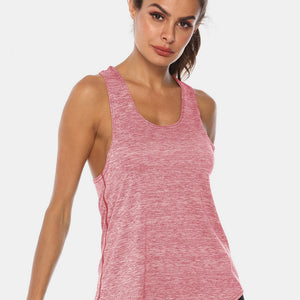 Full Size Scoop Neck Wide Strap Active Tank