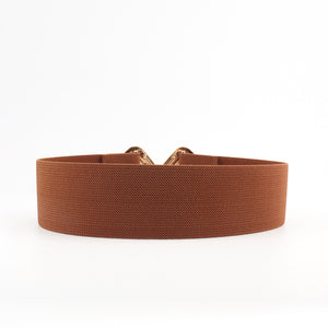 Geometric Buckle Elastic Wide Belt