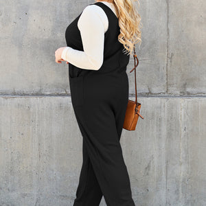 Double Take Full Size Sleeveless Straight Jumpsuit