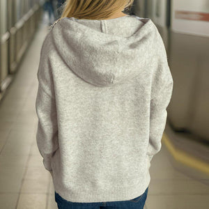 Drawstring Star Long Sleeve Hooded Sweater