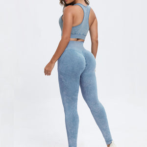 Scoop Neck Wide Strap Top and Pants Active Set