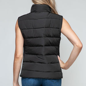 Snobbish Zip Up Turtleneck Vest with Pockets