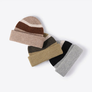 Tricolor Cuffed Knit Beanie