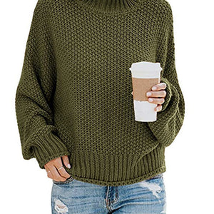 Turtleneck Dropped Shoulder Sweater