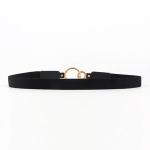 Double Ring Buckle Elastic PU Belt