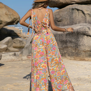 V-Neck Wide Leg Jumpsuit