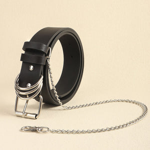 PU Leather Alloy Chain Belt