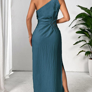 Honey Slit One Shoulder Sleeveless Maxi Dress