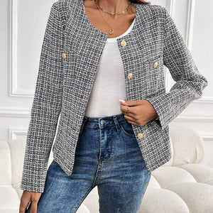 Perfee Plaid Long Sleeve Outerwear