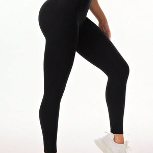 Letter Printed High Waist Active Leggings