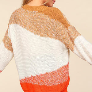 Haptics Color Block Long Sleeve Sweater