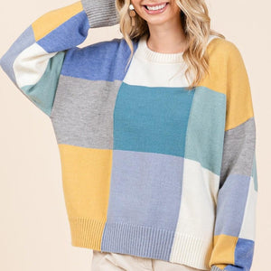 Mittoshop Color Block Round Neck Sweater