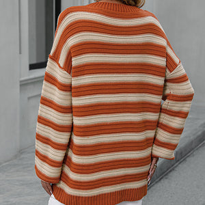 Striped Dropped Shoulder Sweater