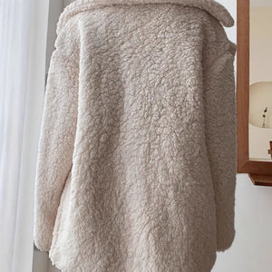 Fuzzy Open Front Long Sleeve Coat