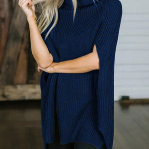 Turtleneck Slit Sweater