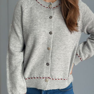 Button Down Long Sleeve Cardigan