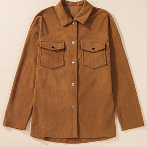 Pocketed Snap Down Long Sleeve Jacket