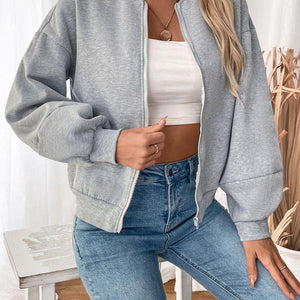 Perfee Zip Up Long Sleeve Sweatshirt