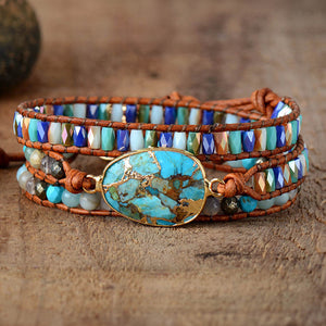 Triple-Layer Natural Stone Bracelet