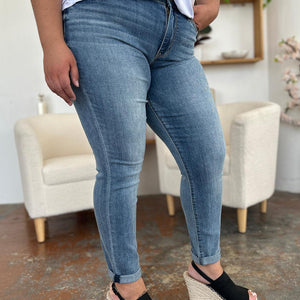 Judy Blue Full Size Cuffed Hem Slim Jeans