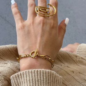 18K Gold-Plated Stainless Steel Chain Bracelet